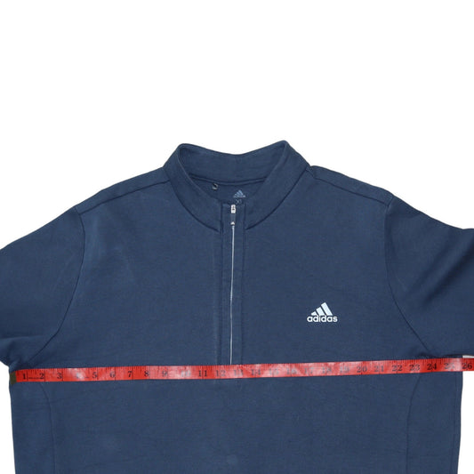 Adidas Men's Blue XL 1/4 Zip High Neck Sweatshirt