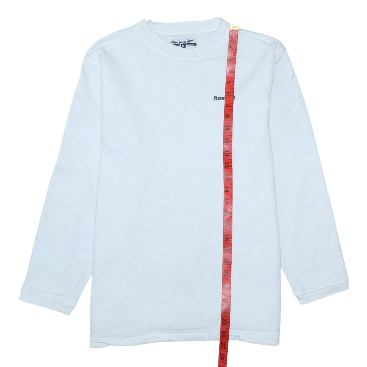 Reebok Womens White XL Crew Neck Pullover Sweatshirt