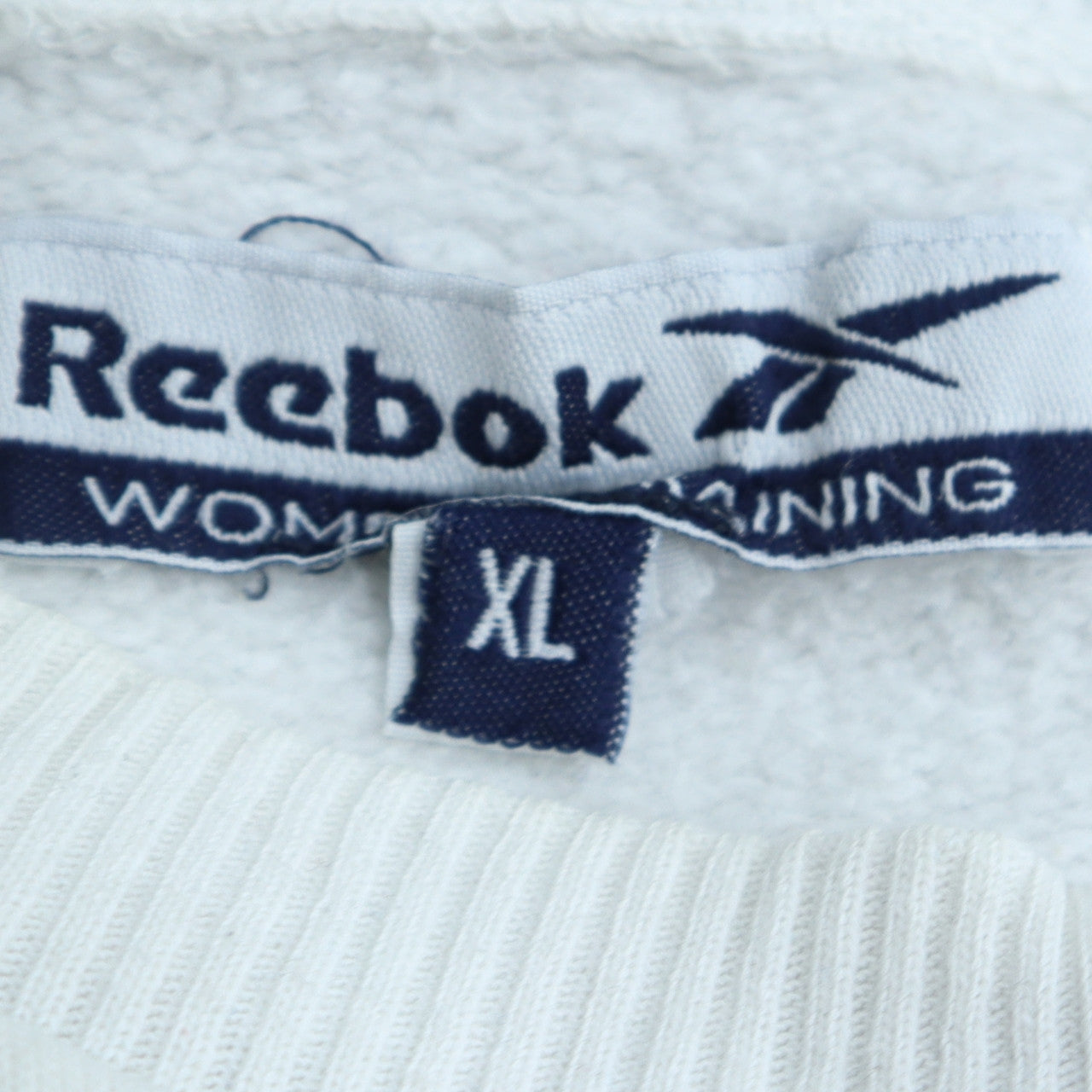 Reebok Womens White XL Crew Neck Pullover Sweatshirt
