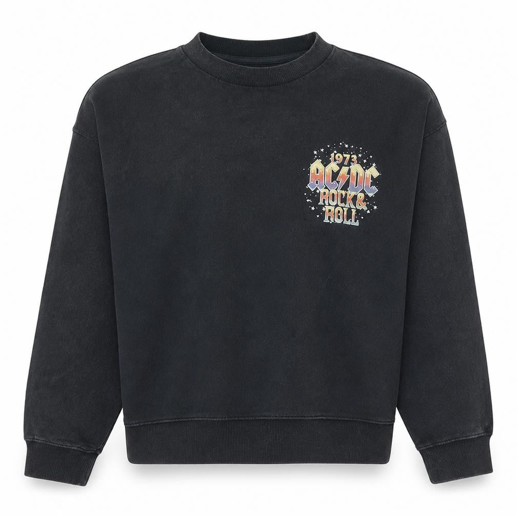 NEXT Women’s Black AC/DC Rock & Roll 1973 Cotton Sweatshirt L
