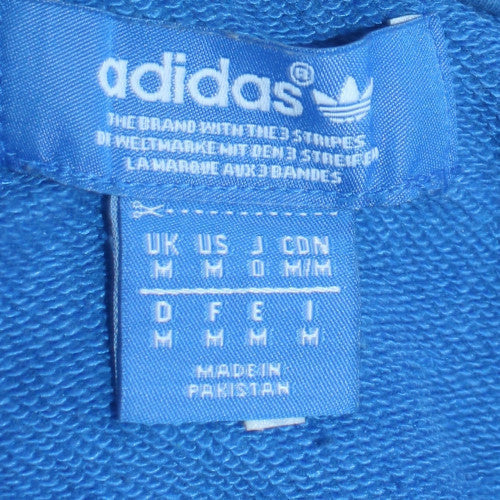 Adidas Men Blue Colour Block Crew Neck Pullover Sweatshirt M