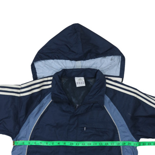 Adidas Men's Blue 2XS Track Jacket Hooded Full Zip Activewear
