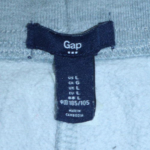 GAP Men's Grey Fleece Sweatpants L Regular Fit Drawstring Logo