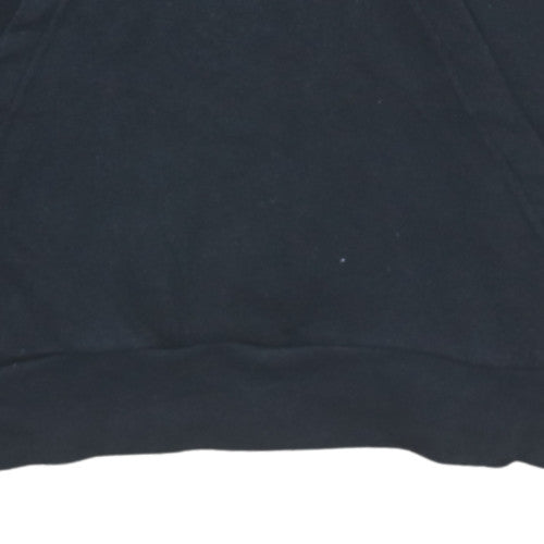 Adidas Boys Black Hoodie Pullover Fleece Size 164 Regular Fit
