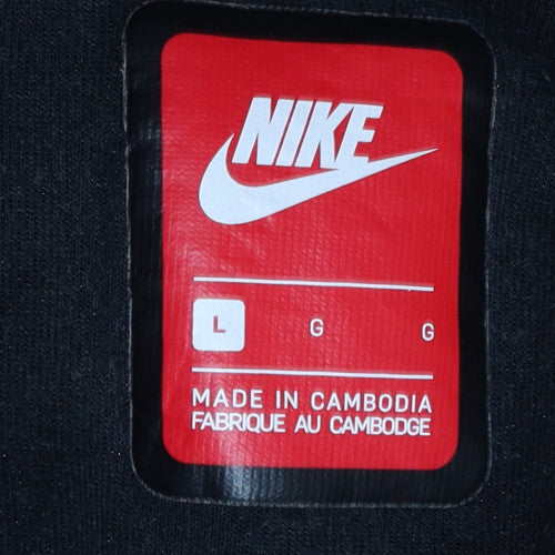 Nike Men's Grey Full Zip Hoodie L Sports Jersey Cotton Blend