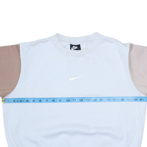 Nike Womens Beige Colourblock Crew Neck Pullover Sweatshirt XS