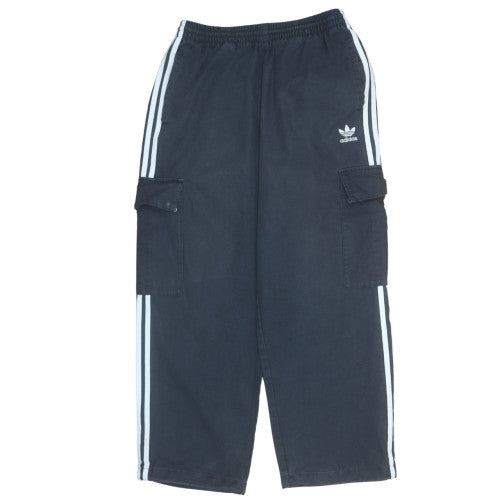 Adidas Mens Black Cargo Trousers M Relaxed Fit Cotton Blend Casual