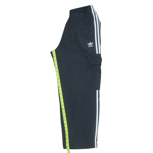 Adidas Mens Black Cargo Trousers M Relaxed Fit Cotton Blend Casual