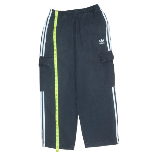 Adidas Mens Black Cargo Trousers M Relaxed Fit Cotton Blend Casual