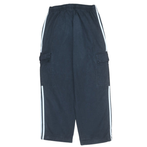 Adidas Mens Black Cargo Trousers M Relaxed Fit Cotton Blend Casual