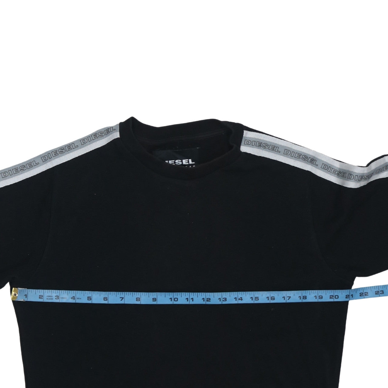 Diesel Men’s Black Crew Neck Logo Tape Sweatshirt Size M