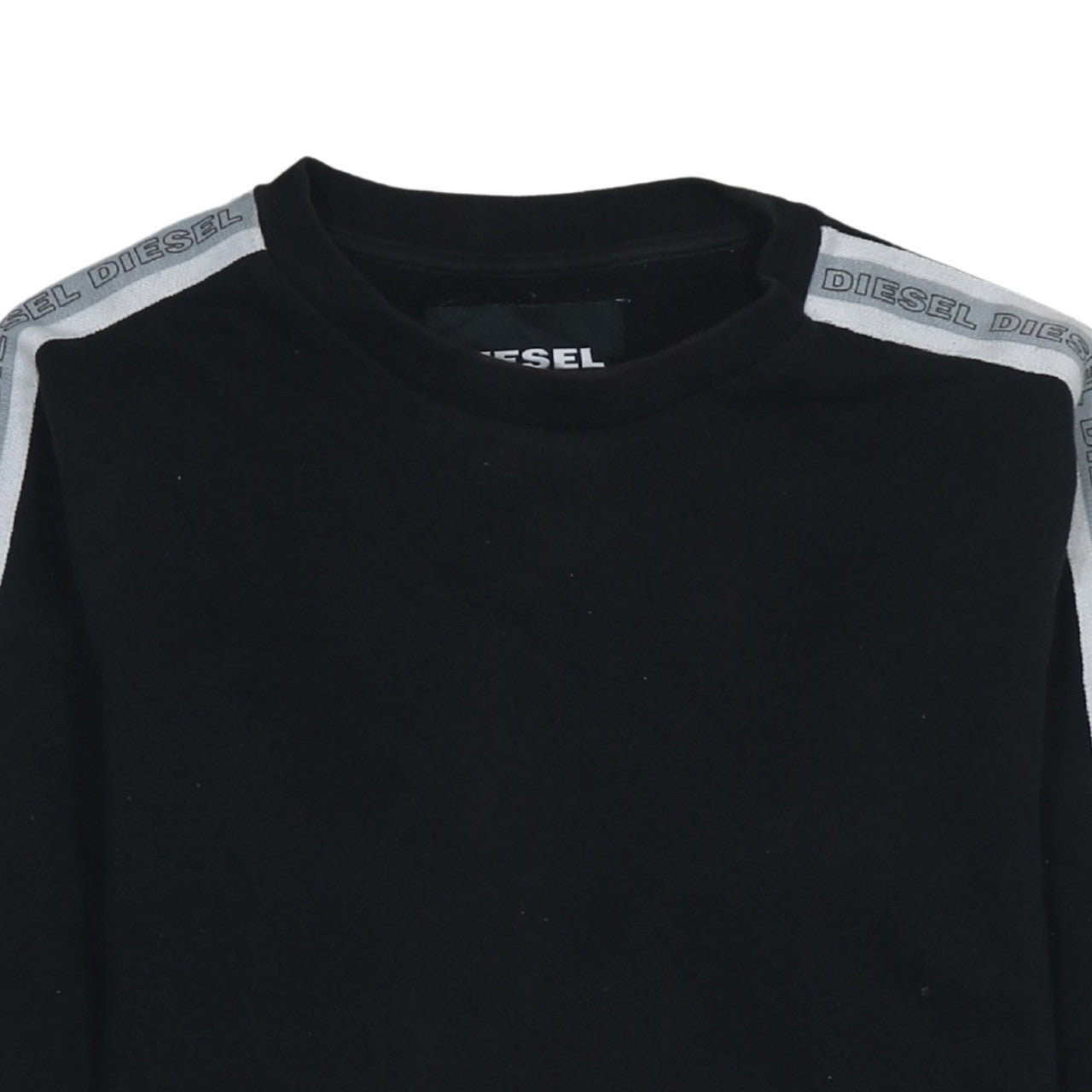 Diesel Men’s Black Crew Neck Logo Tape Sweatshirt Size M