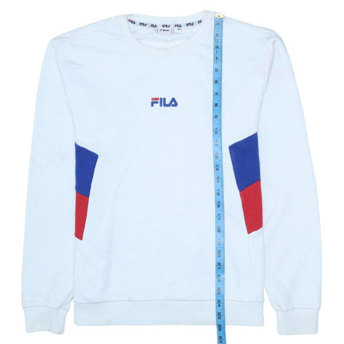 FILA Men's White Pullover Sweatshirt M Logo Sportswear