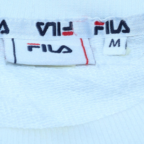FILA Men's White Pullover Sweatshirt M Logo Sportswear