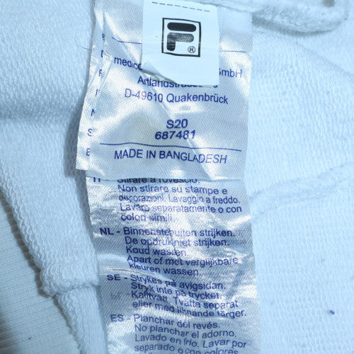 FILA Men's White Pullover Sweatshirt M Logo Sportswear