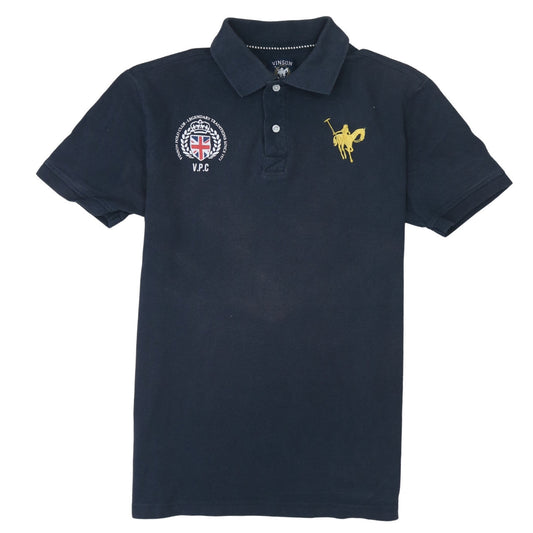 Vinson Polo Club Men's Blue Embroidered Short Sleeve Polo Shirt M