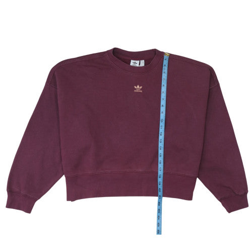 Adidas Women Burgundy Crew Neck Pullover Sweatshirt Size 10