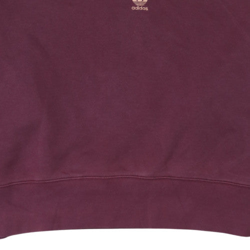 Adidas Women Burgundy Crew Neck Pullover Sweatshirt Size 10