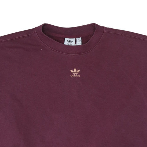 Adidas Women Burgundy Crew Neck Pullover Sweatshirt Size 10