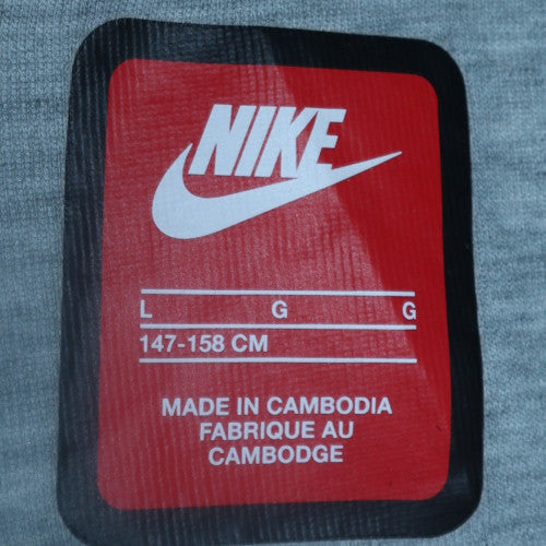 Nike Boys Grey Jogger Sweatpants L 147-158cm Elastic Waist Zip Pocket