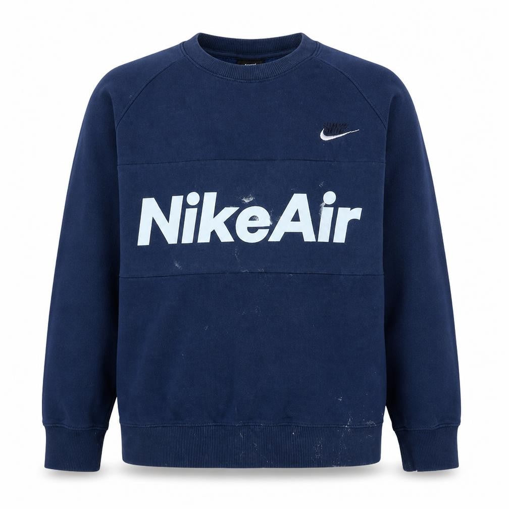Nike Air Men's Blue Crew Neck Pullover Sweatshirt L Cotton Blend