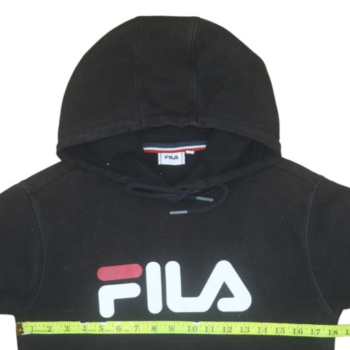 Fila Men’s Black Pullover Hoodie Small Logo Fleece Sweatshirt