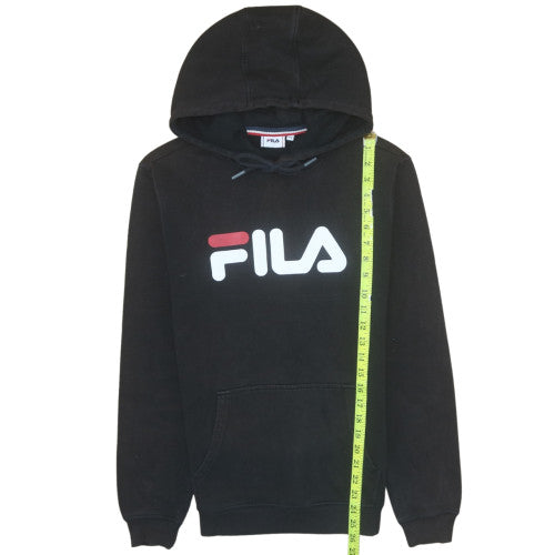 Fila Men’s Black Pullover Hoodie Small Logo Fleece Sweatshirt