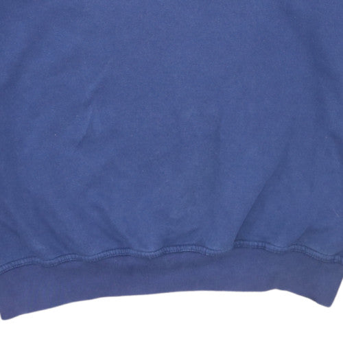 Adidas Mens Blue Crew Neck Sweatshirt Size L Classic Logo Cotton Blend