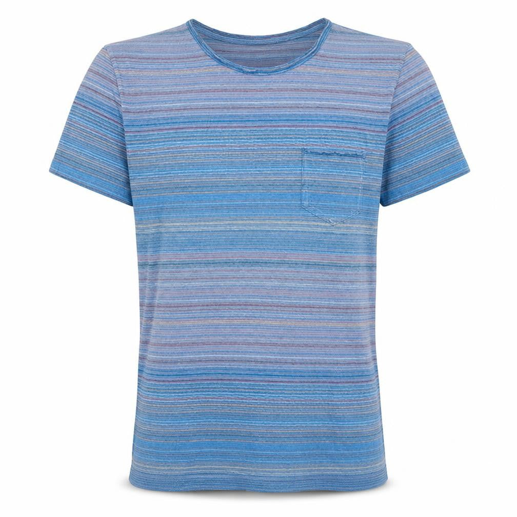 Hugo Boss Men's Blue Striped Crew Neck Short Sleeve T-Shirt Size L