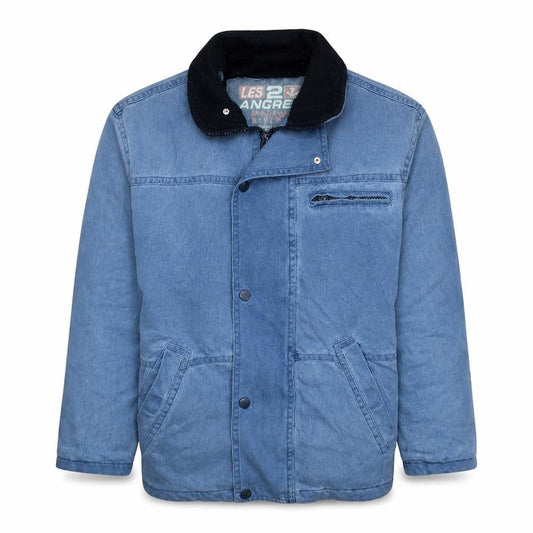 Les 2 Ancres Men's Blue Cotton Lined Jacket Size S Regular Fit