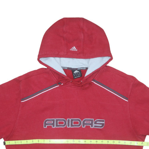 Adidas Men's Red Pullover Hoodie L Sports Fleece Sweatshirt