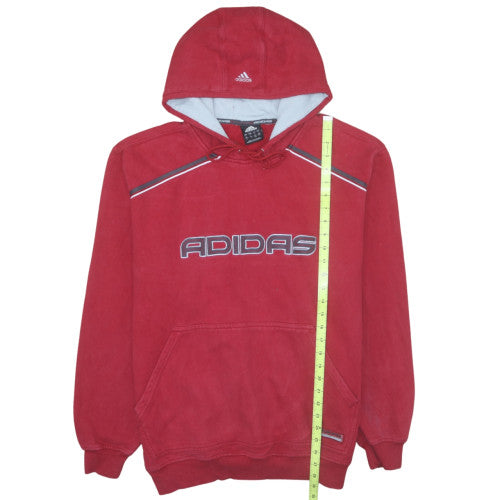 Adidas Men's Red Pullover Hoodie L Sports Fleece Sweatshirt