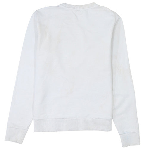 Calvin Klein Womens White Cotton Logo Sweatshirt Size M