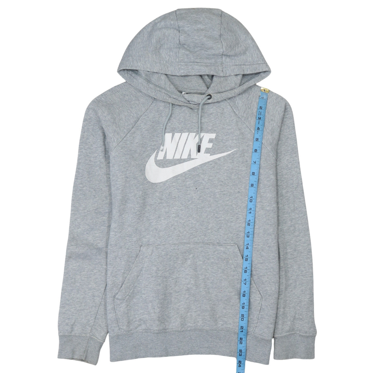 Nike Women’s Grey Pullover Hoodie Small Cotton Blend Logo Print