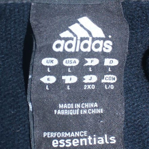 Adidas Men's Black Full Zip Hoodie L Fleece Sportswear