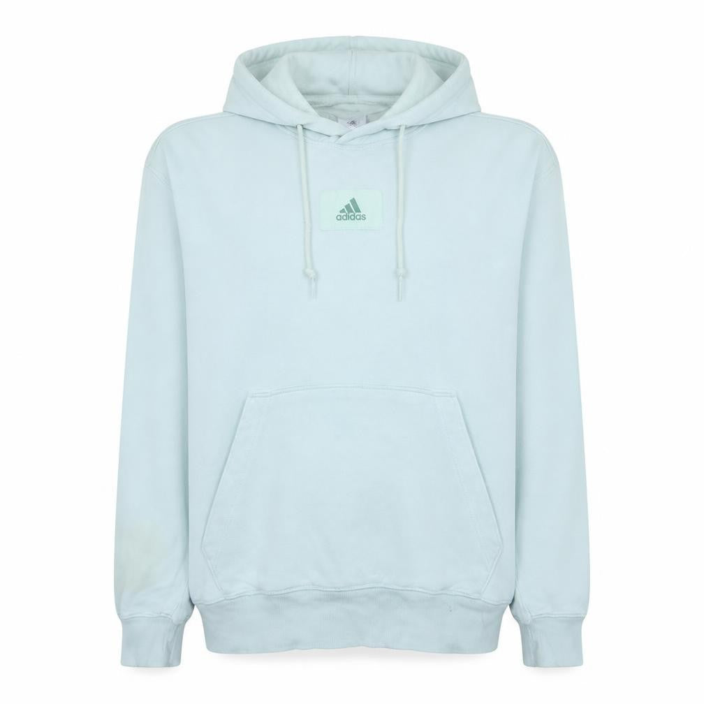 Front view of Adidas women’s light blue pullover hoodie xs cotton blend