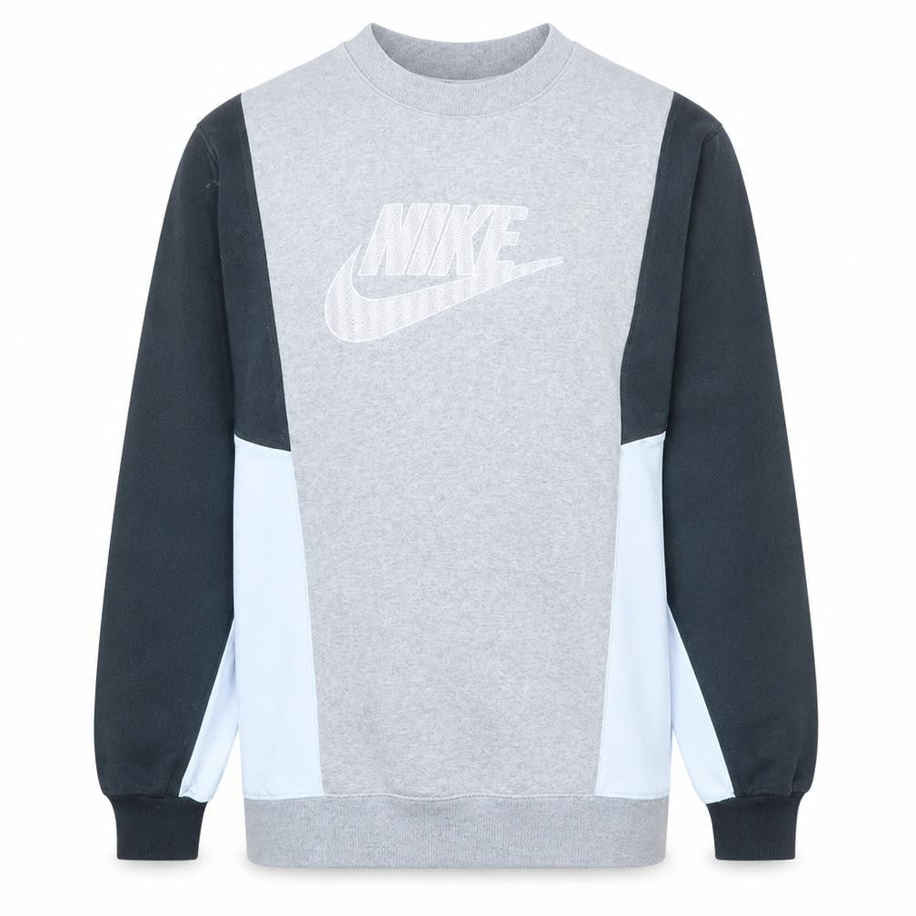Nike Men's Grey Colourblock Crew Neck Sweatshirt Size S