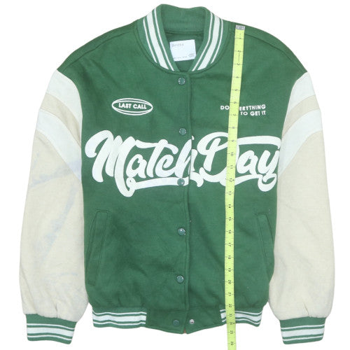 Bershka Women's Green Varsity Jacket Size S Casual Short Style