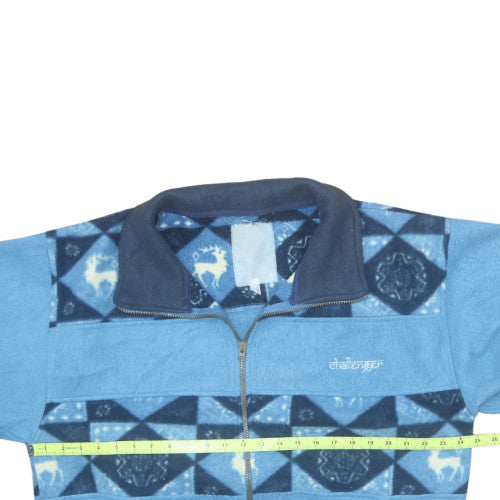 Challenger Women's Blue Fleece Zip Jacket Size 20 Winter Pattern