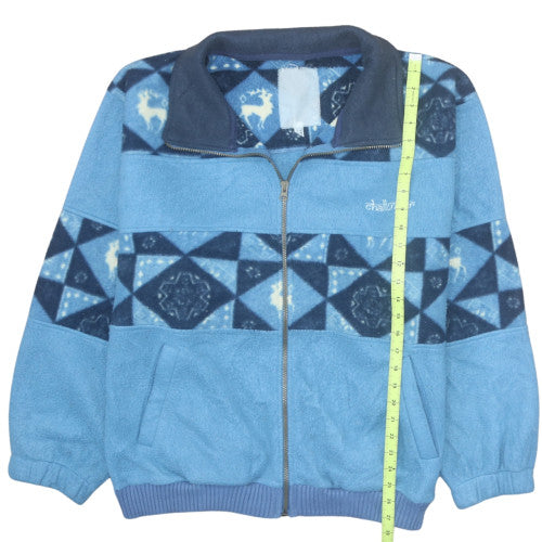 Challenger Women's Blue Fleece Zip Jacket Size 20 Winter Pattern