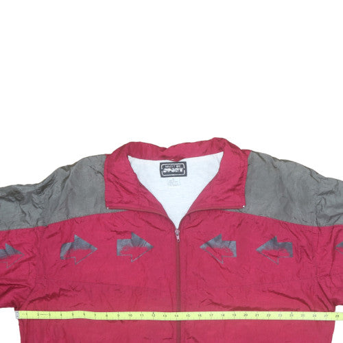Must Be Sport Men's Red Grey XL Retro 90s Track Jacket