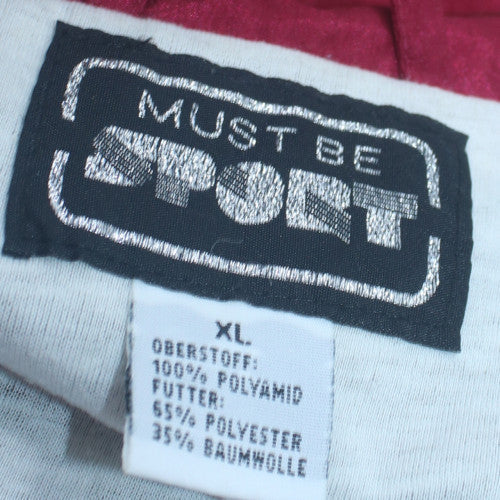 Must Be Sport Men's Red Grey XL Retro 90s Track Jacket