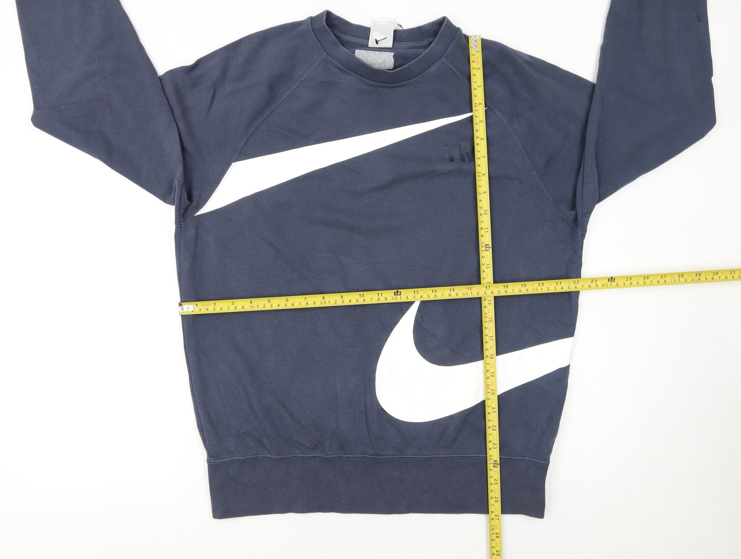 Nike Women's Blue Crew Neck Pullover Sweatshirt M Cotton Blend