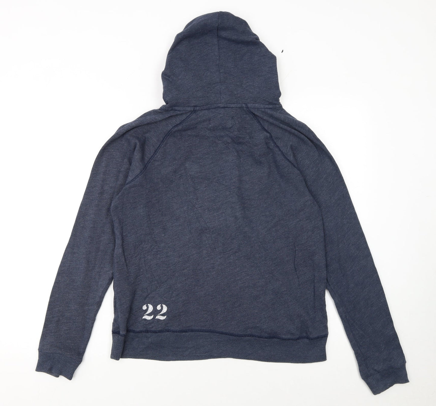 Hollister Women Blue Pullover Hoodie L Los Angeles Logo Cotton Blend