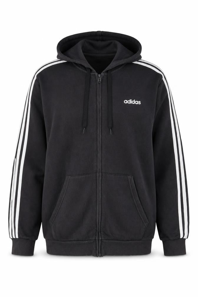 Adidas Men's Black Full Zip Hoodie Size L Sports Style