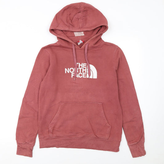 The North Face Womens Pink Pullover Hoodie Small Cotton Blend Casual
