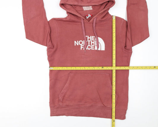 The North Face Womens Pink Pullover Hoodie Small Cotton Blend Casual