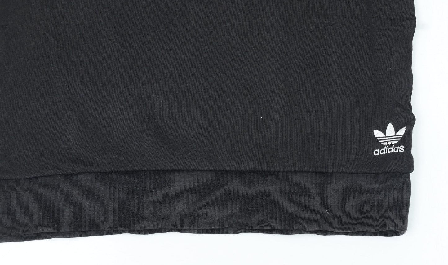Adidas Men's Black L Crew Neck Pullover Sweatshirt with Stripes