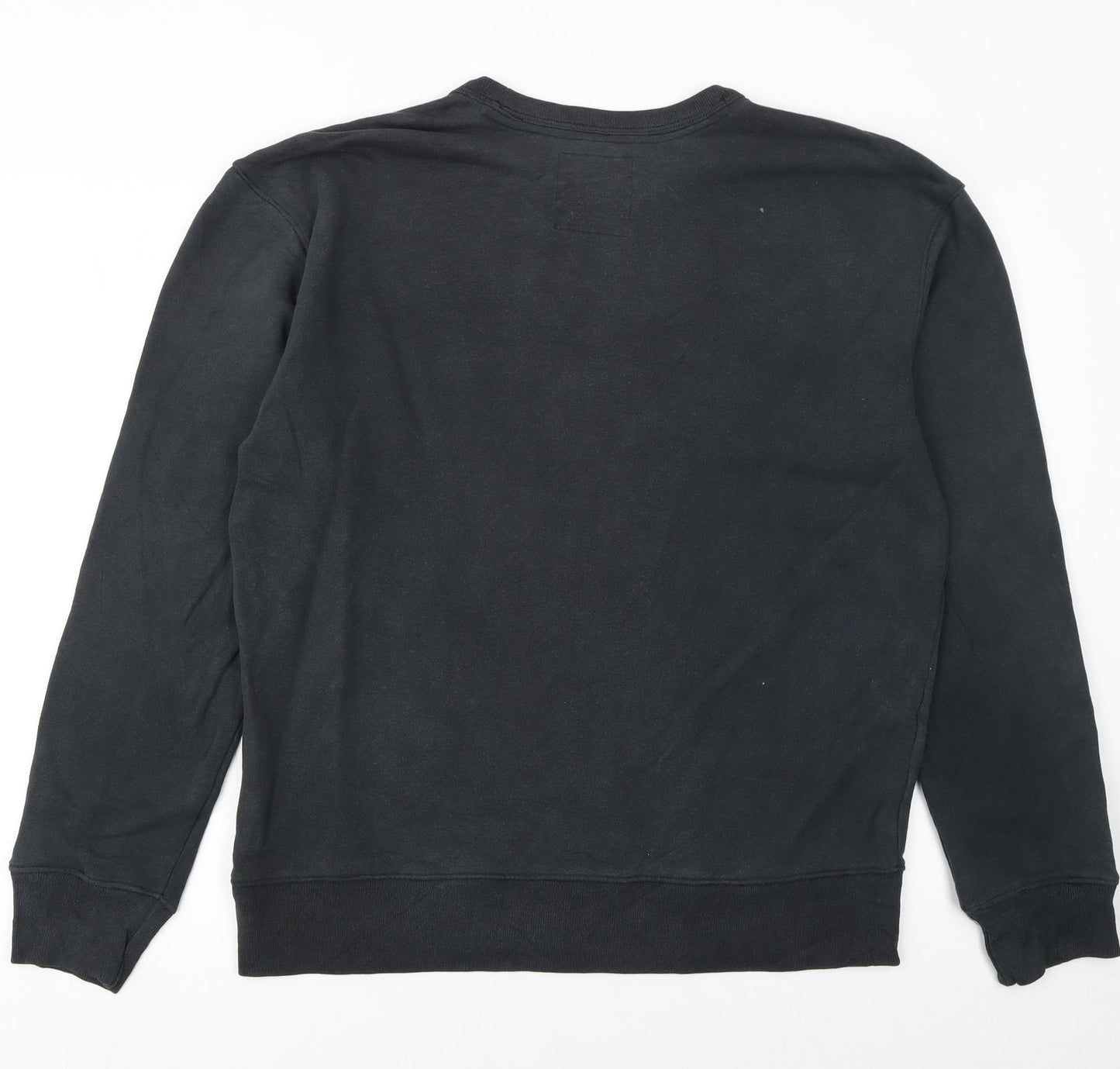 Hollister Men's Black Pullover Sweatshirt M Logo Crewneck