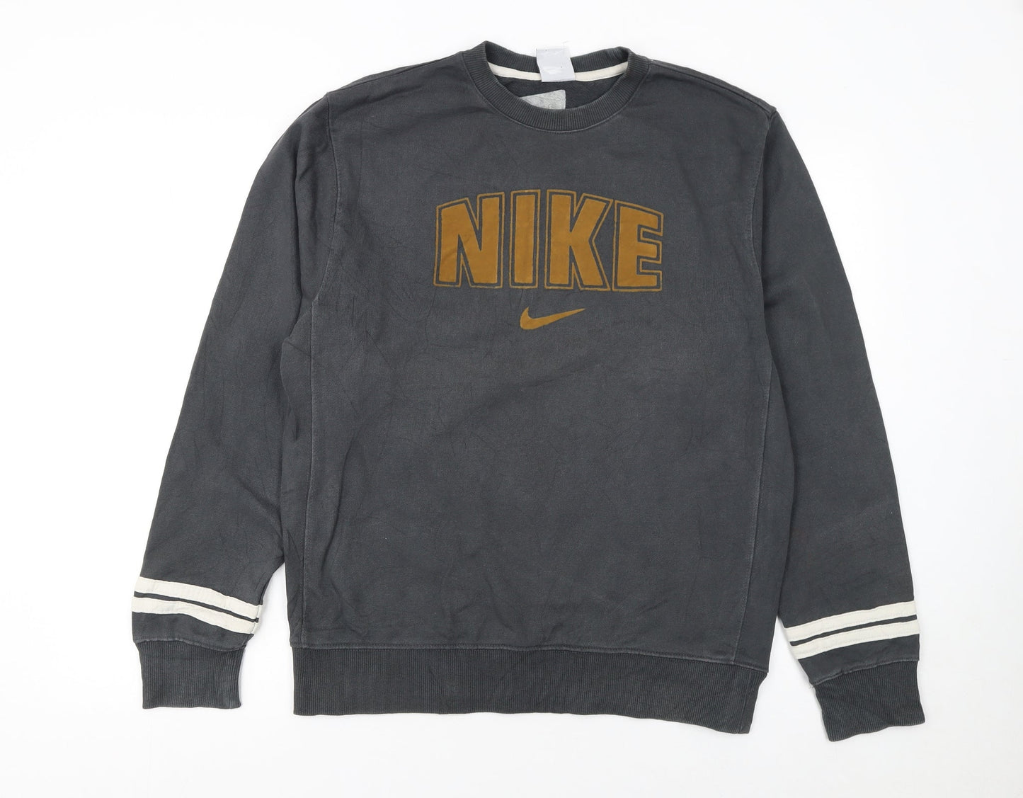 Nike Women’s Grey Cotton Crew Neck Pullover Sweatshirt S